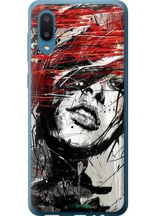 Чехол на samsung galaxy a02 a022g лицо девушки "1162t-2260-2448"