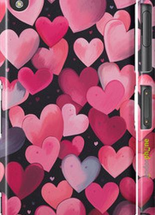 Чехол на sony xperia z3 dual d6633 сердечки 4 "5662c-59-2448"
