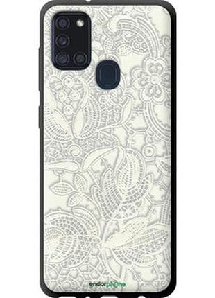 Чехол на samsung galaxy a21s a217f белое кружево "4383b-1943-2448"