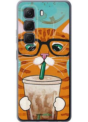 Чехол на infinix hot 50 4g зеленоглазый кот в очках "4054u-3820-2448"