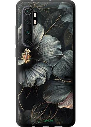 Чехол на xiaomi mi note 10 lite черные цветы "6031b-1937-2448"