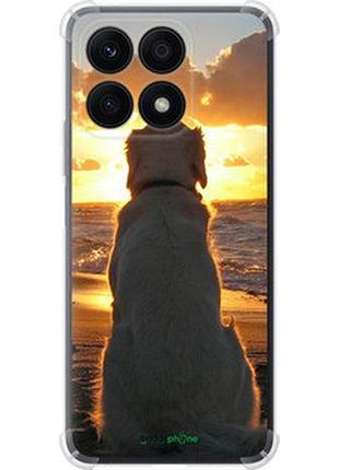 Чехол на huawei honor x8a закат и собака "3966sp-2963-2448"