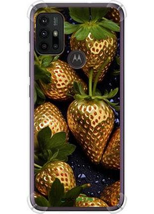 Чехол на motorola moto g30 золотая клубника "5637sp-2320-2448"