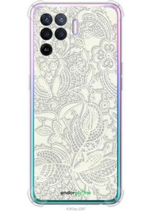 Чехол на oppo reno5 lite белое кружево "4383sp-2312-2448"