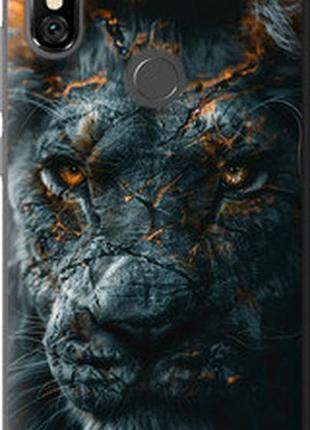 Чехол на xiaomi redmi note 6 pro пламенный лев "6153t-1551-2448"