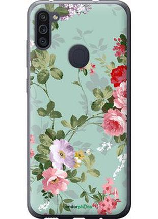 Чехол на samsung galaxy m11 m115f цветочные обои 2 "862u-1905-2448"
