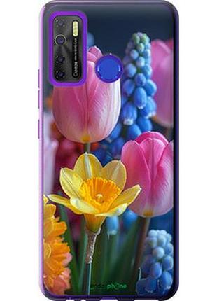 Чехол на tecno spark 5 pro kd7 весенние цветы "6058u-2445-2448"