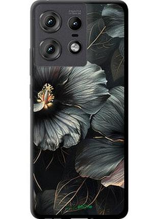 Чехол на motorola edge 50 pro 5g черные цветы "6031b-3710-2448"