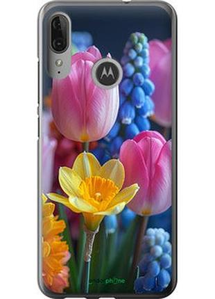 Чехол на motorola moto e6 plus весенние цветы "6058u-1780-2448"