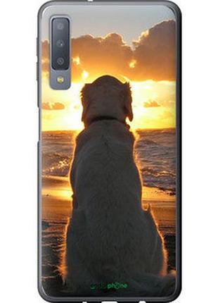 Чехол на samsung galaxy a7 (2018) a750f закат и собака "3966u-1582-2448"