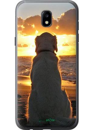 Чехол на samsung galaxy j5 j530 (2017) закат и собака "3966u-795-2448"