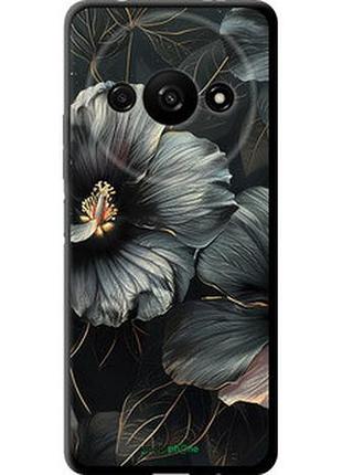 Чехол на xiaomi redmi a3 черные цветы "6031b-3657-2448"