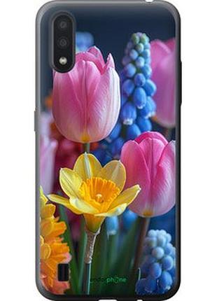 Чехол на samsung galaxy a01 a015f весенние цветы "6058t-1842-2448"