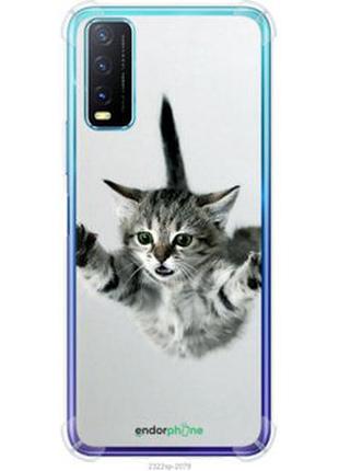 Чехол на vivo y20 летящий котёнок "2322sp-2078-2448"
