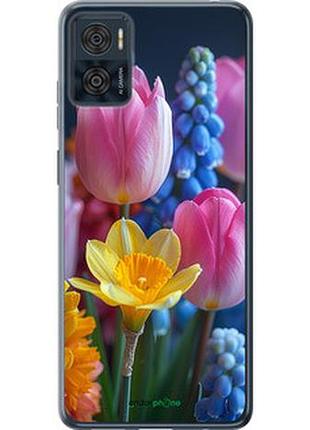 Чехол на motorola moto e22 весенние цветы "6058u-2974-2448"