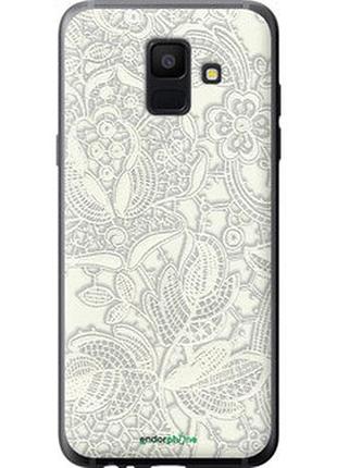 Чехол на samsung galaxy a6 2018 белое кружево "4383t-1480-2448"
