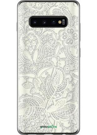 Чехол на samsung galaxy s10 plus белое кружево "4383u-1649-2448"