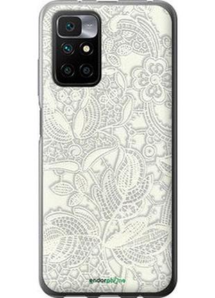 Чехол на xiaomi redmi 10 белое кружево "4383u-2488-2448"