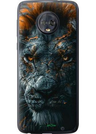 Чехол на motorola moto g6 plus пламенный лев "6153u-976-2448"