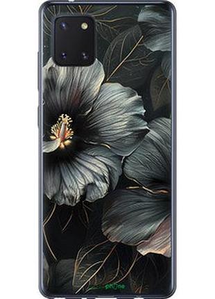Чехол на samsung galaxy note 10 lite черные цветы "6031u-1872-2448"