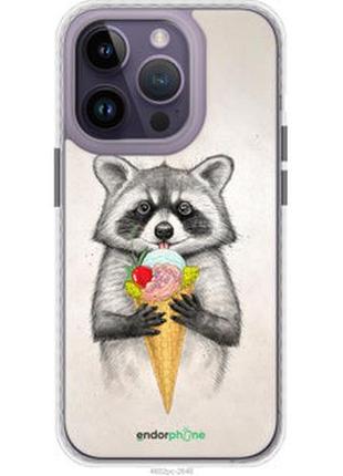 Чохол на iphone 14 pro єнотик з морозивом "4602pm-2646-2448"
