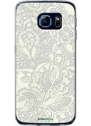 Чехол на samsung galaxy s6 edge g925f белое кружево "4383u-83-2448"