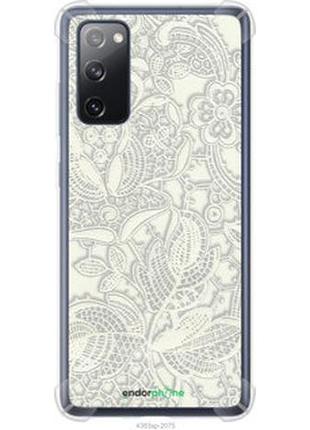 Чехол на samsung galaxy s20 fe g780f белое кружево "4383sp-2075-2448"