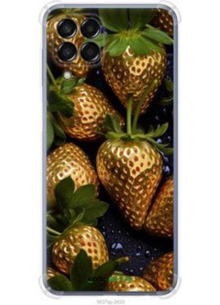 Чехол на samsung galaxy m33 m336b золотая клубника "5637sp-2633-2448"