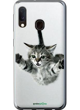 Чехол на samsung galaxy a20e a202f летящий котёнок "2322u-1709-2448"