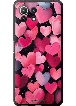 Чехол на xiaomi mi 11 lite сердечки 4 "5662b-2281-2448"