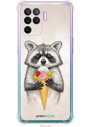 Чехол на oppo reno5 lite енотик с мороженым "4602sp-2312-2448"
