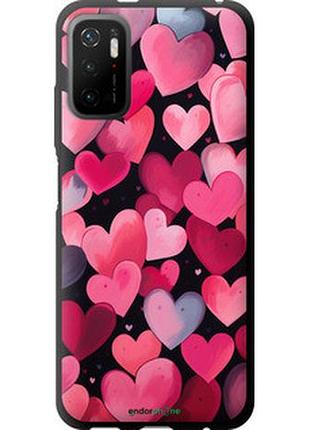 Чехол на xiaomi redmi note 10t сердечки 4 "5662b-2484-2448"