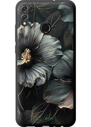 Чехол на huawei honor 8x черные цветы "6031b-1596-2448"