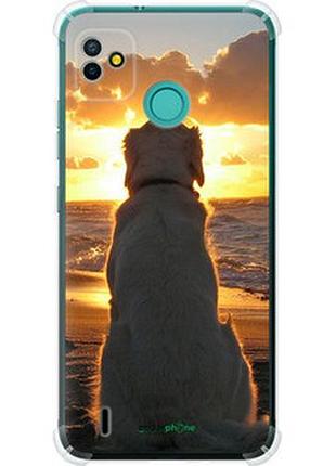 Чехол на tecno pop 5 bd2p закат и собака "3966sp-2412-2448"
