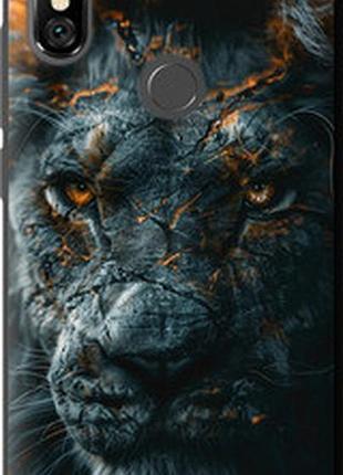 Чехол на xiaomi redmi note 6 pro пламенный лев "6153b-1551-2448"
