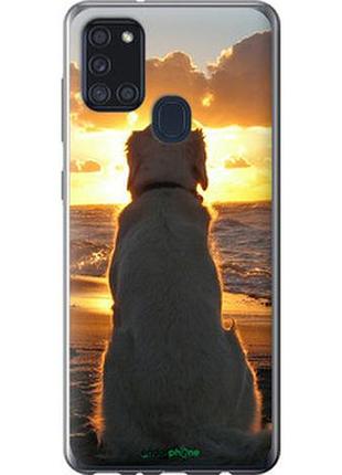 Чехол на samsung galaxy a21s a217f закат и собака "3966u-1943-2448"