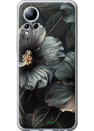 Чехол на infinix note 11 черные цветы "6031u-2754-2448"