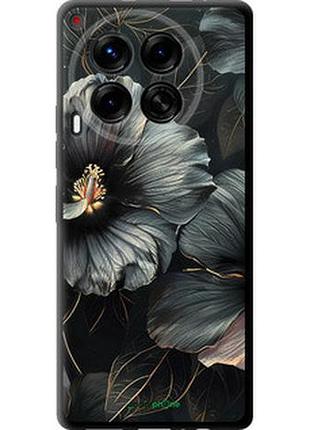 Чохол на tecno camon 30 4g чорні квіти "6031b-3712-2448"