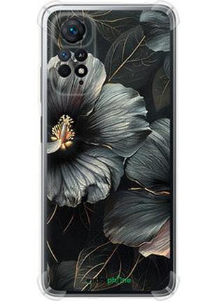 Чехол на xiaomi redmi note 11s 4g черные цветы "6031sp-3936-2448"