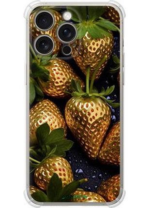 Чохол на iphone 15 pro max золота полуниця "5637sp-3098-2448"