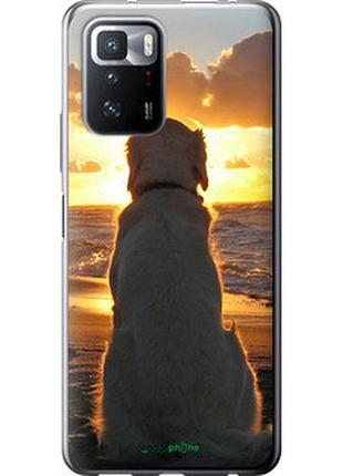 Чехол на xiaomi poco x3 gt закат и собака "3966u-2511-2448"
