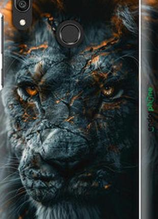 Чехол на huawei y7 2019 пламенный лев "6153m-1638-2448"