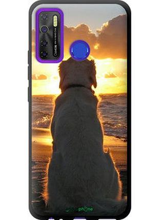 Чехол на tecno camon 15 закат и собака "3966b-2405-2448"