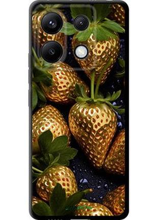 Чехол на xiaomi poco x6 золотая клубника "5637b-3678-2448"