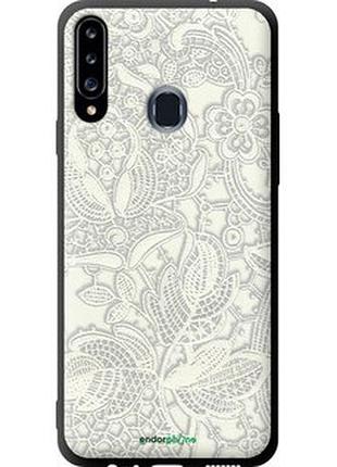 Чехол на samsung galaxy a20s a207f белое кружево "4383b-1775-2448"