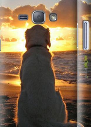 Чехол на samsung galaxy j1 (2016) duos j120h закат и собака "3966c-262-2448"