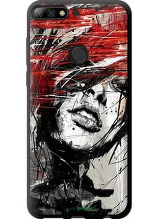 Чехол на huawei honor 7c pro лицо девушки "1162b-2070-2448"