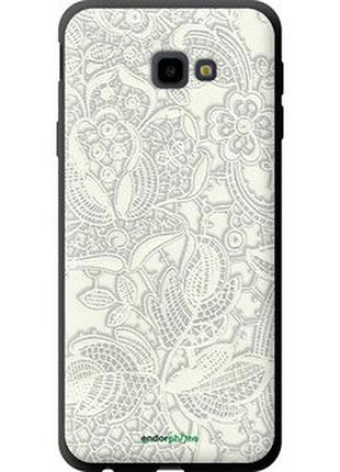 Чехол на samsung galaxy j4 plus 2018 белое кружево "4383b-1594-2448"