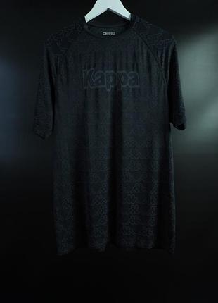 Чоловіча чорна футболка kappa x primark monogram logo black men’s t-shirt | розмір l