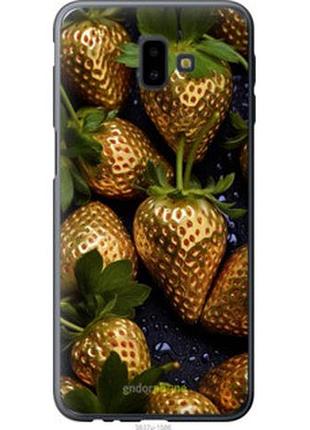 Чехол на samsung galaxy j6 plus 2018 золотая клубника "5637u-1586-2448"